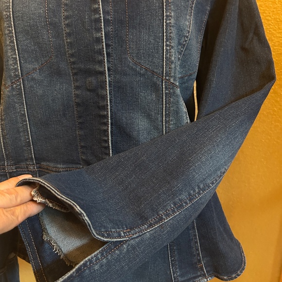 Wit & Wisdom Blue Jean Jacket Fitted Tailored Style - Picture 8 of 15